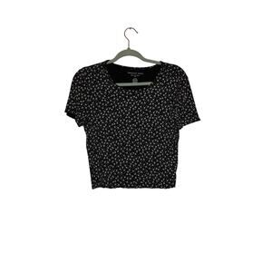 American Eagle Soft & Sexy Rib Knit Boho Daisy Floral Crop Tee Women’s Large